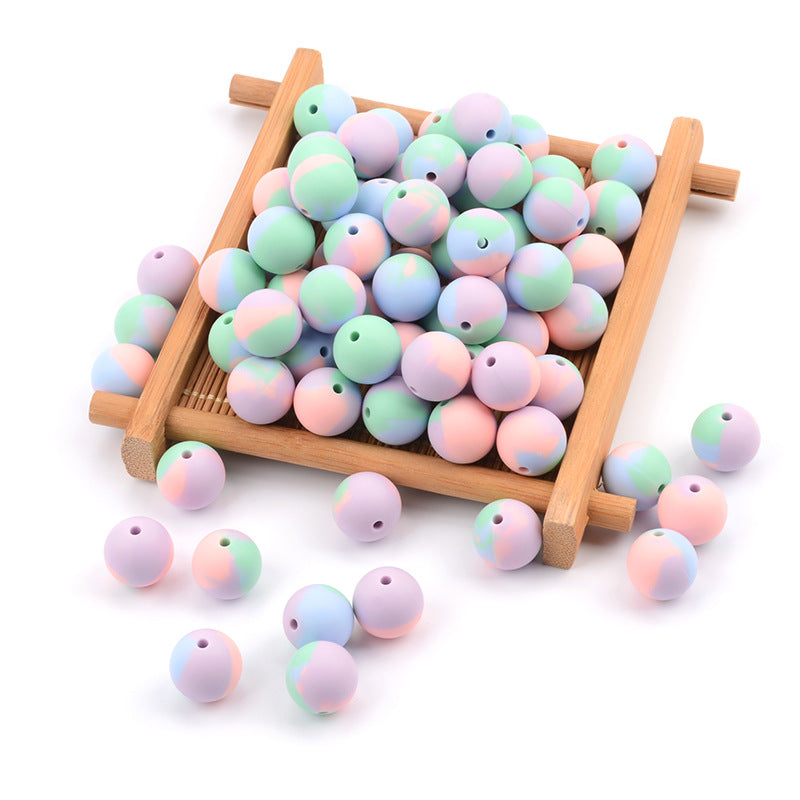 Wholesale 40PCS Colorful Leopard Print Silicone Beads